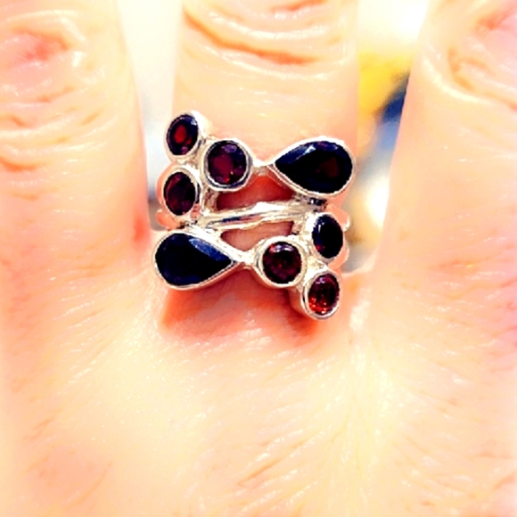 Garnet Sterling Gemstone Ring